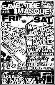 Los Angeles punk flyer / The Masque