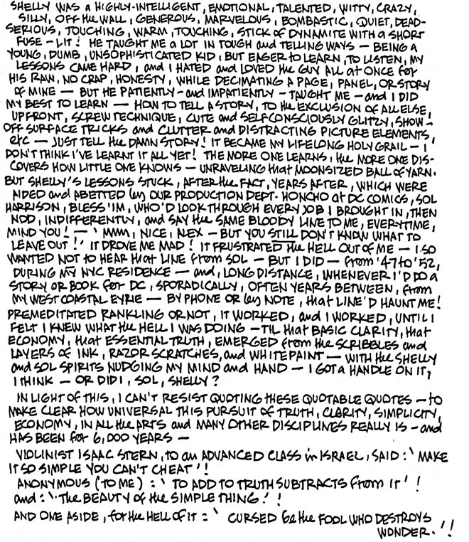 Alex Toth letters