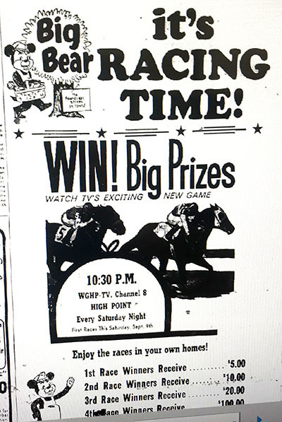 Big Bear Grocery Store promotion: It's Racing Time! 1960s TV